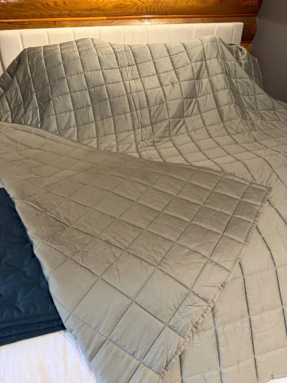 NWOT QUINCE Organic Bamboo Box Quilt Sage Queen